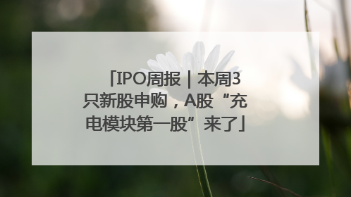 IPO周报｜本周3只新股申购，A股“充电模块第一股”来了